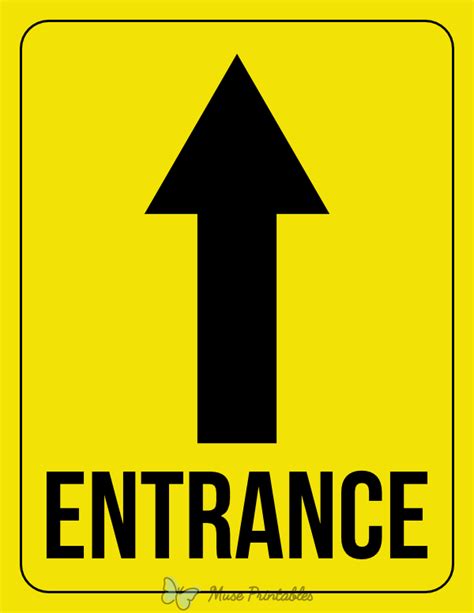 Printable Entrance Up Arrow Sign