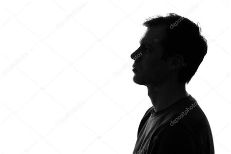 Sad man silhouette on a white background Stock Photo by ©fantom_rd 70897939