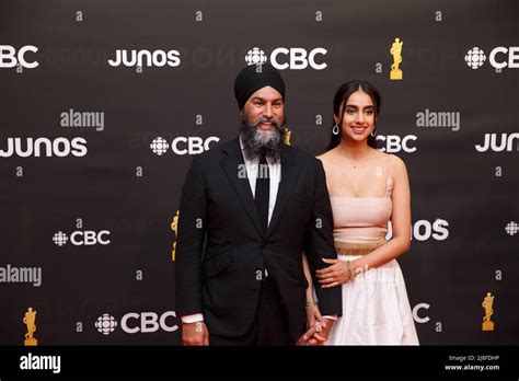 Federal NDP party leader Jagmeet Singh and wife Gurkiran Singh on the ...