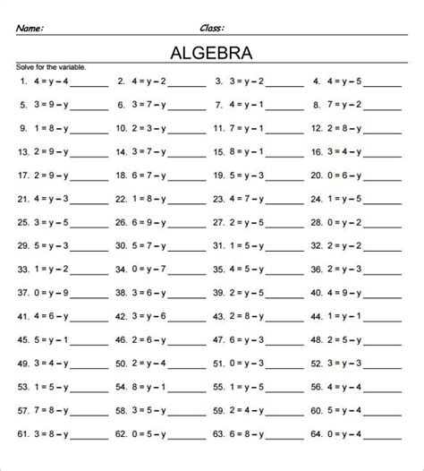 13+ 7th Grade Algebra Worksheet Templates – Free Word & PDF Documents Download | Free & Premium ...