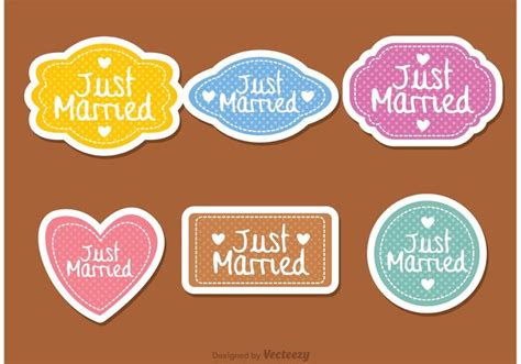 Just Married Label Vectors 86337 Vector Art at Vecteezy