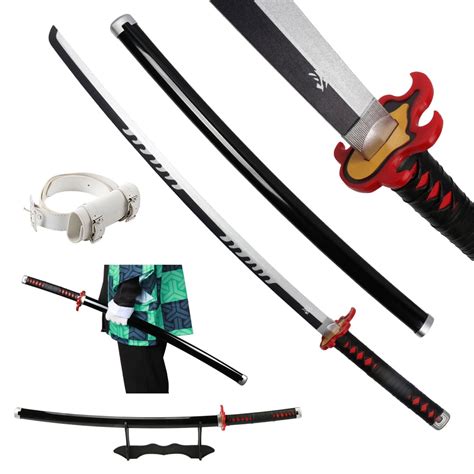 Elervino Bamboo Demon Slayer Sword Cosplay with Belt Holder, 41 inches ...