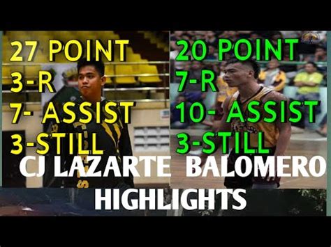 CJ LAZARTE and RECHIE BALDOMERO highlights 🏀🏀 - YouTube