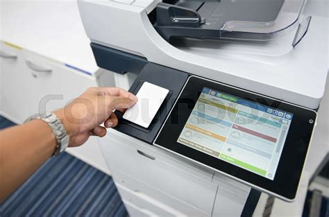 Using the access card on printer to printing the document | Stock image ...