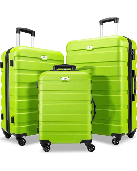 Luggage 3 Piece Sets Hard Shell Suitcase Set with Spinner Wheels20" 24 ...