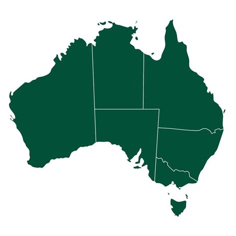 Australia map, green regions map 23027546 Vector Art at Vecteezy