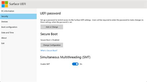 Como usar o Surface UEFI - Suporte da Microsoft