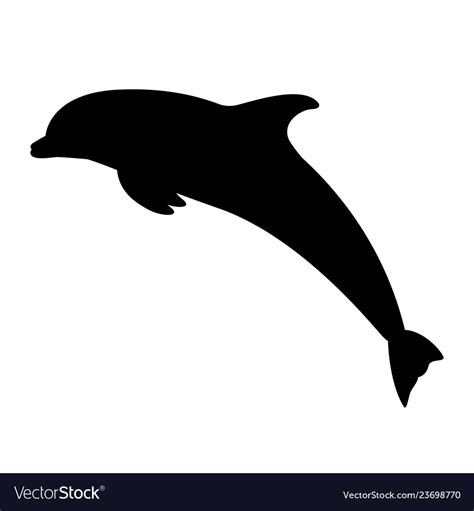 Black silhouette of a jumping dolphin Royalty Free Vector