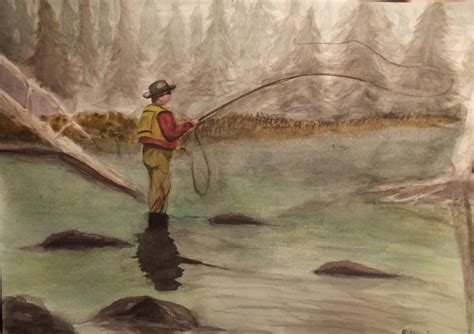 BRIAN FLY FISHING Watercolors, Watercolor Paintings, Fly Fishing ...