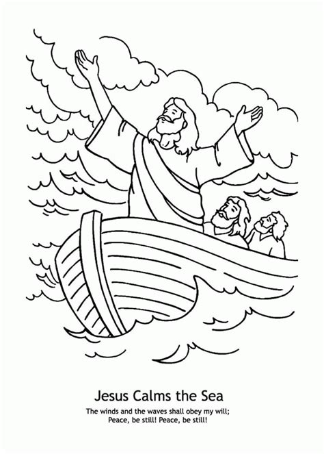 Printable Jesus Calms The Storm Coloring Page Clip Art Library | Images ...