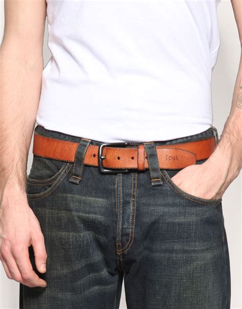 Lyst - French Connection Leather Jeans Belt in Brown for Men