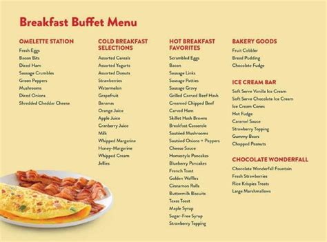 Total 86+ imagen american breakfast buffet menu - Abzlocal.mx