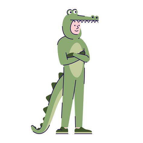 Man dressed in crocodile costume flat vector illustration 3685454 Vector Art at Vecteezy