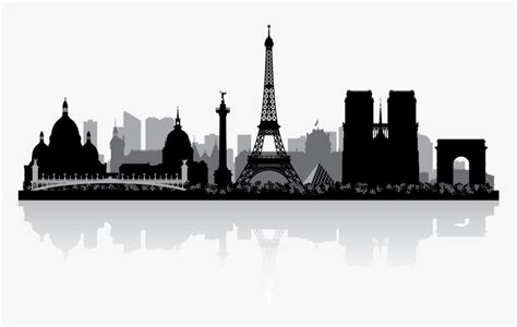 Paris Skyline Silhouette Royalty-free - France Skyline, HD Png Download ...