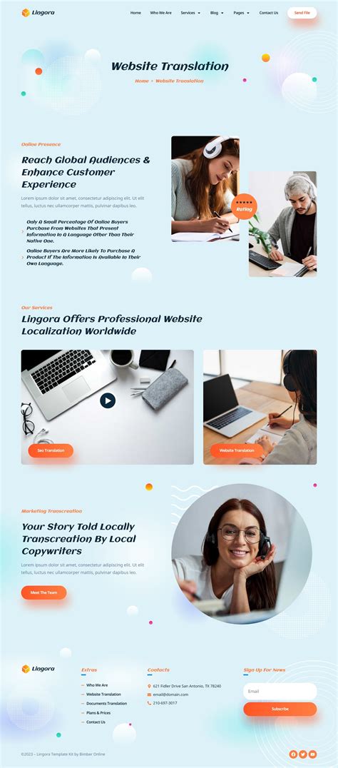 Lingora - Online Translation Services Elementor Template Kit by TemplateUp-Pro