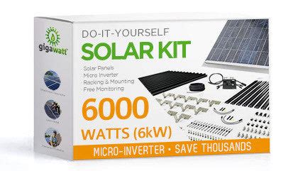 6kW Solar Panel Installation Kit - 6000 Watt Solar PV System for Homes Complete Grid Tie Systems