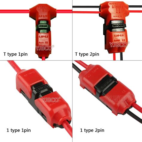 5PCS 1/T type 1pin/2pin Scotch Lock Quick Splice Wire Connectors for Terminals Crimp Electrical ...