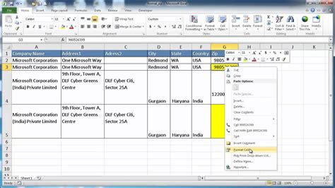 Format Cells to Display a Zip Code Format - YouTube