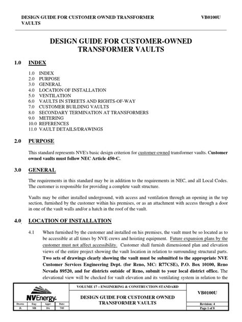 Design Guide For Customer-Owned Transformer Vaults | PDF | Ventilation ...