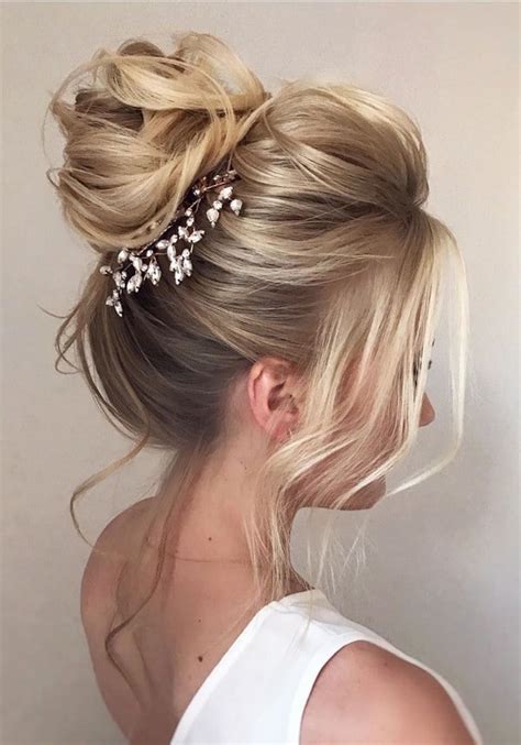 20 High Bun Wedding Updo Hairstyles for Long Hair