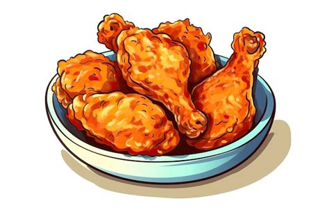 Premium Photo | Fried chicken illustration Food illustration Generative AI