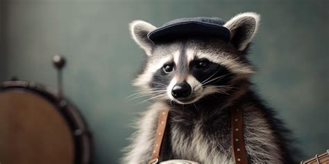 Premium AI Image | A raccoon with a hat on