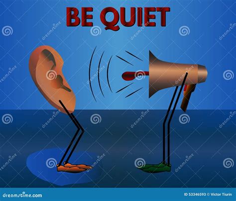 Warning: Be Quiet. Vector Cartoon. Stock Vector - Image: 53346593