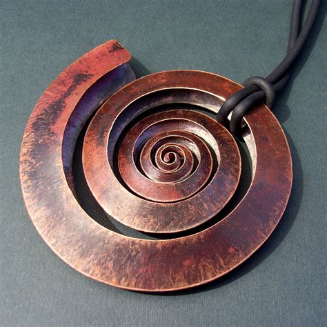 Copper spiral pendant | Contemporary Necklaces / Pendants by Debbie Long | loveDazzle.com