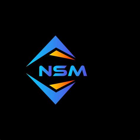 NSM abstract technology logo design on Black background. NSM creative initials letter logo ...