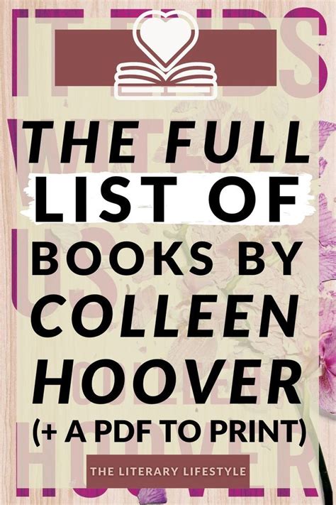 Full List of the Colleen Hoover Books in Order (+ Printable PDF) Books For Moms, Great Books To ...