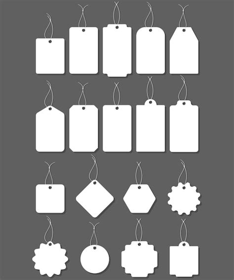 Premium Vector | Blank white paper price tags or gift tags in different shapes Blank labels ...