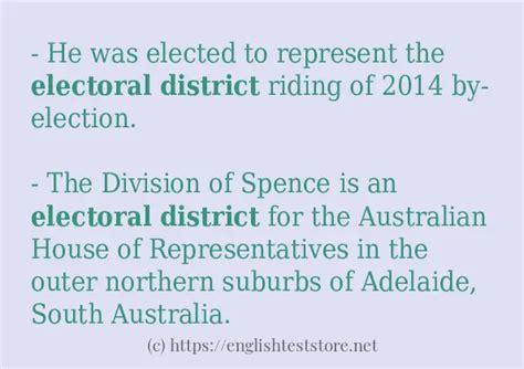 "electoral district" how to use in sentences - EnglishTestStore Blog