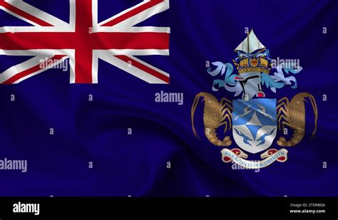 High detailed flag of Tristan da Cunha. National Tristan da Cunha flag ...