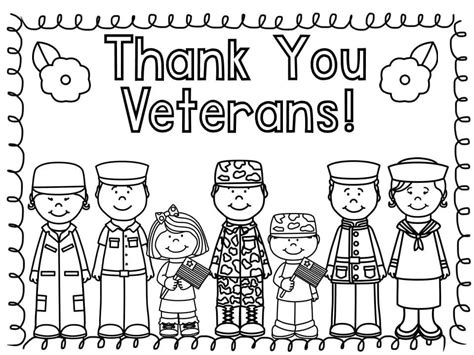 Printable Thank You Veterans coloring page - Download, Print or Color Online for Free