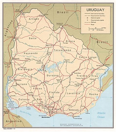 Mapa Político de Uruguay - mapa.owje.com