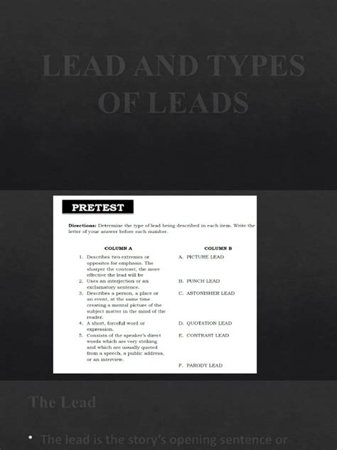 Lead and Types of Leads | PDF