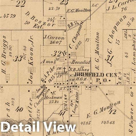 Historic Map - 1874 Brimfield Township, Portage County, Ohio. - Vintage Wall Art in 2022 ...