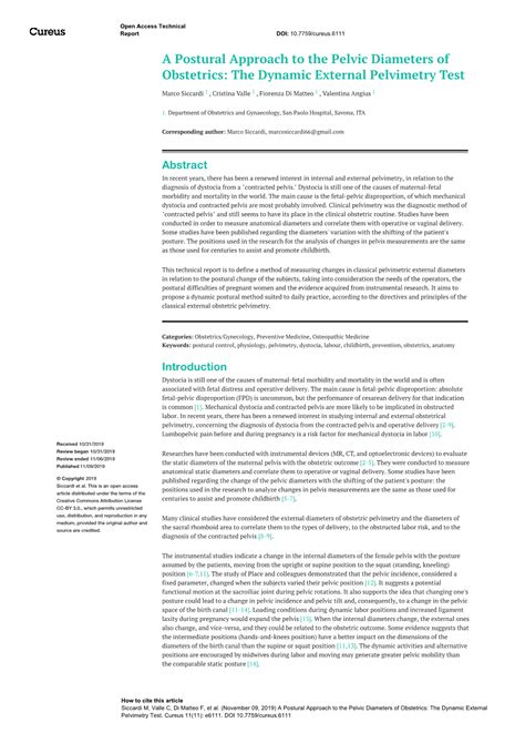 A Postural Approach to the Pelvic Diameters of Obstetrics: the Dynamic ...