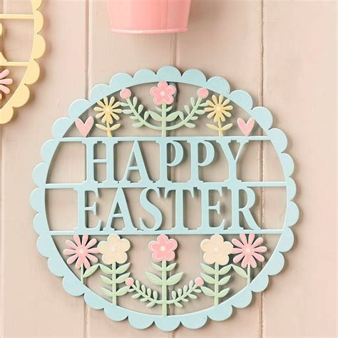 happy easter sign easter decoration by the chicken and the egg | notonthehighstreet.com