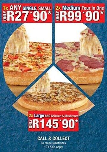 Menu at Roman's Pizza pizzeria, Nelspruit, 28 Piet Retief St