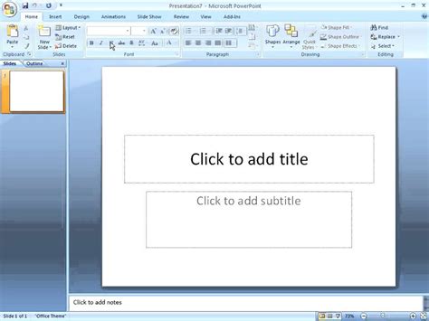 PowerPoint 2007 - Using the Home Tab - YouTube