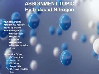 HYDRIDES OF NITROGEN | PPT