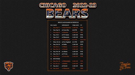 2023 Chicago Bears Schedule 2023 Calendar - Photos