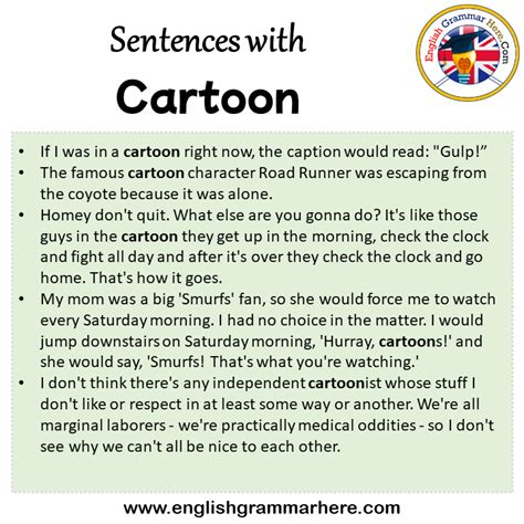 Sentences with Cartoon, Cartoon in a Sentence in English, Sentences For Cartoon - English ...