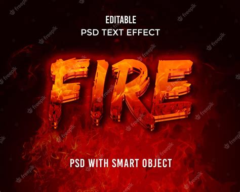 Premium PSD | Fire text effect 3d