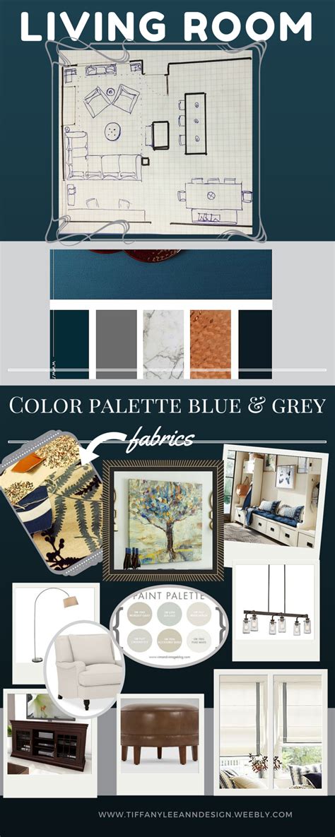 Grey & Navy blue living room color scheme. Beautifully modern with a touch bold copper accent ...
