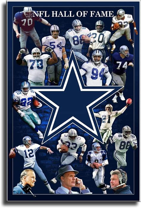 Amazon.com: Dallas City Cowboys Player Photo Wall Art Football Field ...