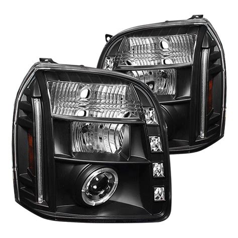 Spyder® - GMC Yukon Denali / Yukon XL Denali 2007 Black Halo Projector LED Headlights