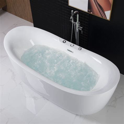 WoodBridge 71" x 32" Freestanding Air/Whirlpool Bathtub & Reviews | Wayfair