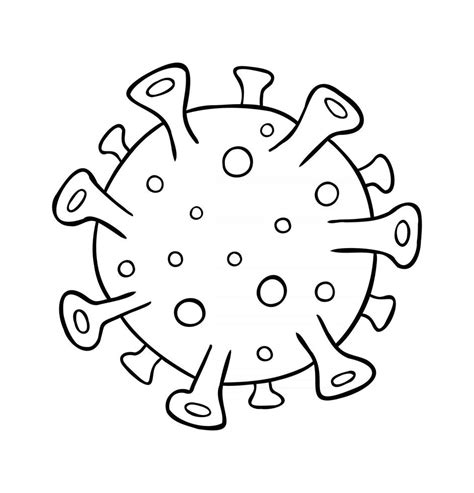 Cartoon Vector Illustration of Microscopic View of Virus Coronavirus ...